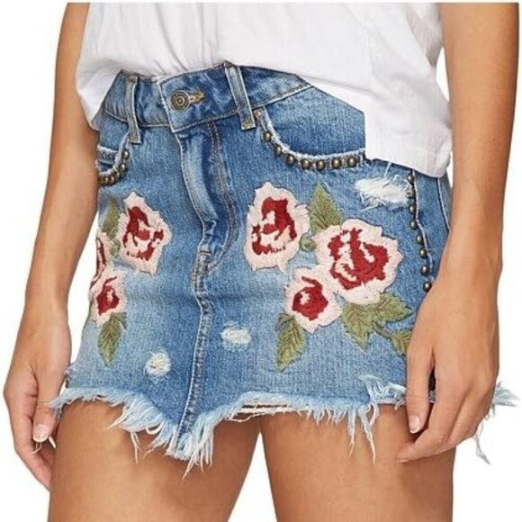 Free People Wild Rose Embroidered Mini Skirt - Picture 5 of 14